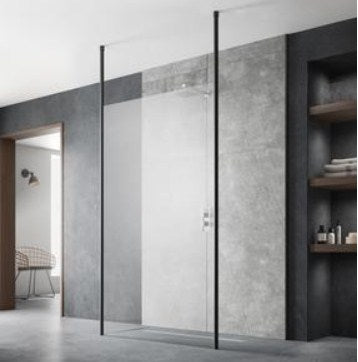 Hudson Reed Freestanding Wetroom Screen With Two Ceiling Posts