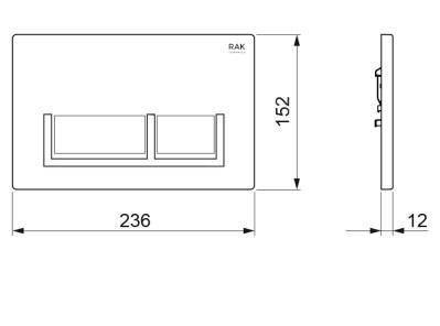 RAK-Ecofix Rectangular Push Plate for all Concealed Cisterns