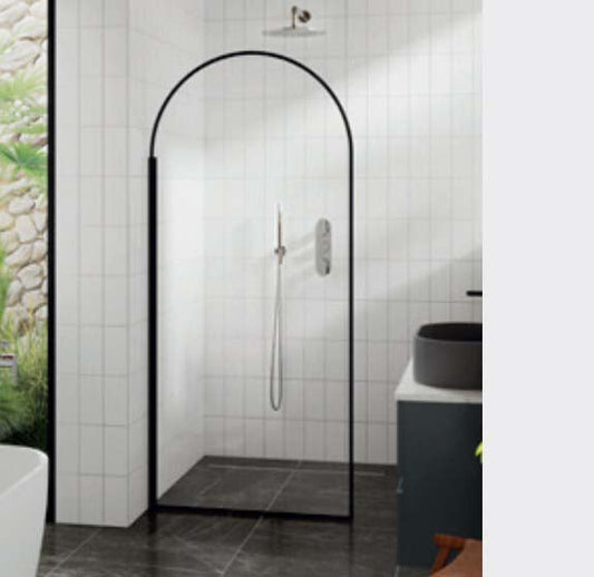 Hudson Reed Arched Wetroom Screens - Matt Black