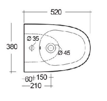 RAK-Sensation Wall Hung Bidet 1TH