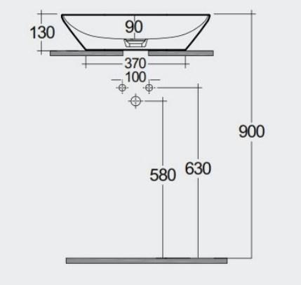 RAK-Variant Rectangular Counter Top Wash Basin