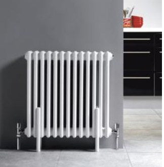 Hudson Reed Old London Colosseum Wall Mounted Horizontal Radiator - High Gloss White