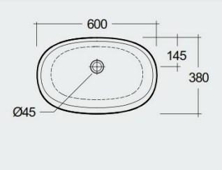 RAK-Sensation 600mm Counter Top Basin (No Overflow)