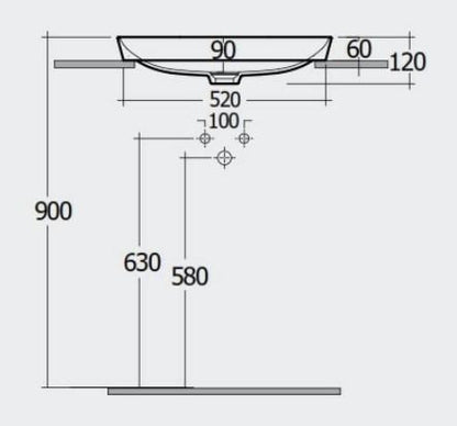 RAK-Variant Rectangular Drop-In Wash Basin