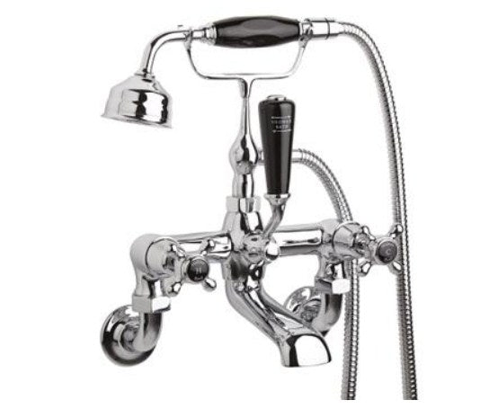 Hudson Reed Topaz Crosshead Dome Wall Mounted Bath Shower Mixer With shower kit