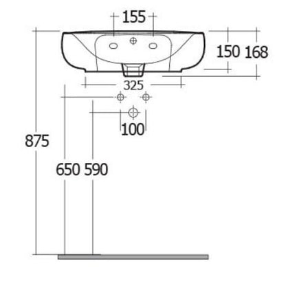 RAK-Illusion Wall Hung Wash Basin - 1TH