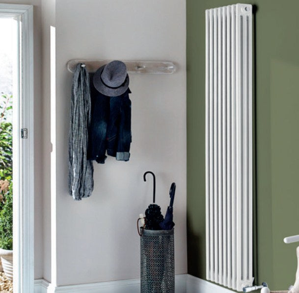 Hudson Reed Old London Colosseum Wall Mounted Vertical Radiator - High Gloss White