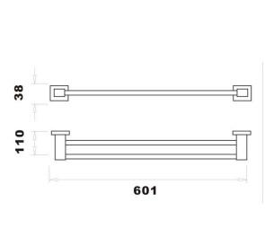 RAK-Cubis Double Towel Rail