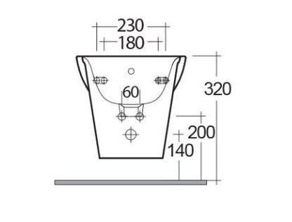 RAK-Morning Wall Hung Bidet With Exposed Fitting