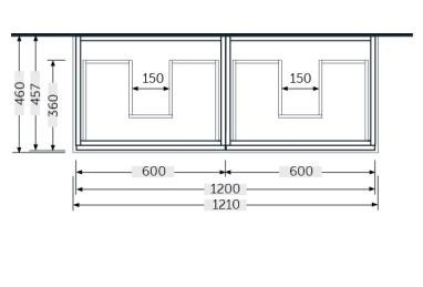 RAK-Joy 1200(2 x 600)mm Wall Hung Vanity Unit and Basin