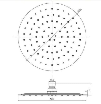 RAK 250mm Ultra Slim Air Induction Shower Head