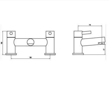 RAK-Prima Deck Mounted Bath Filler - Chrome