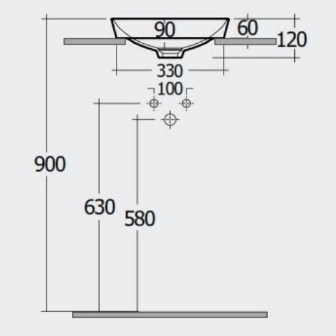 RAK-Variant Square Drop-In Wash Basin