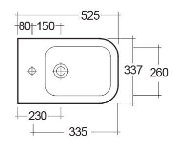 RAK-Metropolitan Wall Hung Bidet with Hidden Fixations