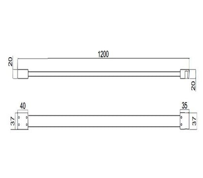 RAK-Feeling 1200mm Wet Room Glass Bracing Bar