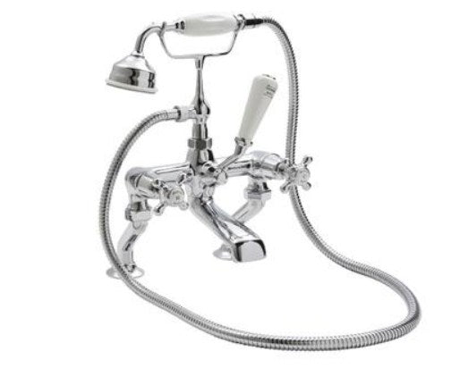 Hudson Reed Topaz Crosshead Dome Deck Mounted Bath Shower Mixer With shower kit