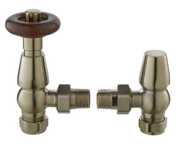 Hudson Reed Old London Camden Thermostatic Radiator Valve Pack Angled (pairs) With Lockshield