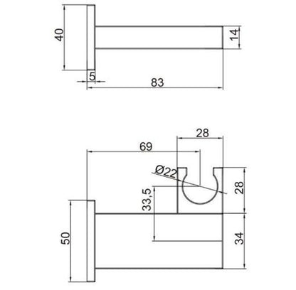 RAK Adjustable Shower Handset Wall Holder Bracket