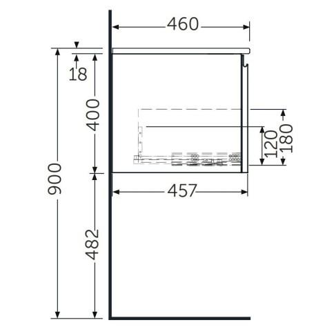 Rak-Joy Uno 610 x 418mm Wall Hung Basin Unit