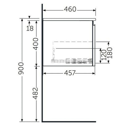 Rak-Joy Uno 610 x 418mm Wall Hung Basin Unit