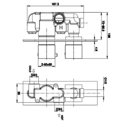 RAK-Feeling Thermostatic Concealed Shower