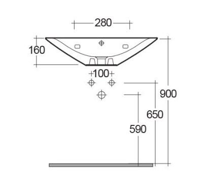 RAK-Morning 600mm Basin 1TH and Pedestal