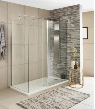 Hudson Reed Wall Fixed Wetroom Screens With Top Support Arms