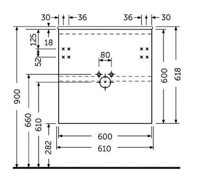 Rak-Joy 600 x 460mm Wall Hung Basin Unit