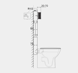 RAK-Ecofix 8cm Slimline Front Flush Regular Concealed Cistern and Frame