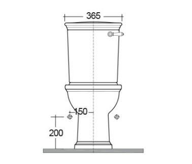 RAK-Washington Close Coupled Cistern with Front flush Lever Handle