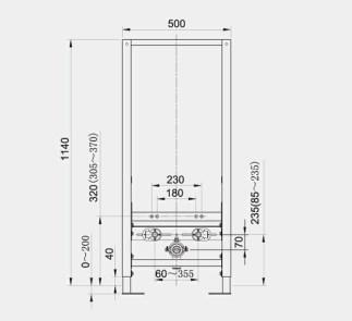 RAK-Ecofix Concealed Bidet Support Frame with Adjustable Fittings