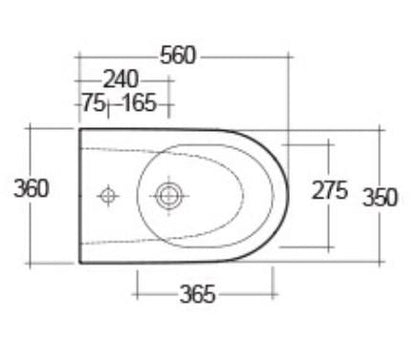 RAK-Moon Wall Hung Rimless Bidet with Hidden Fixation