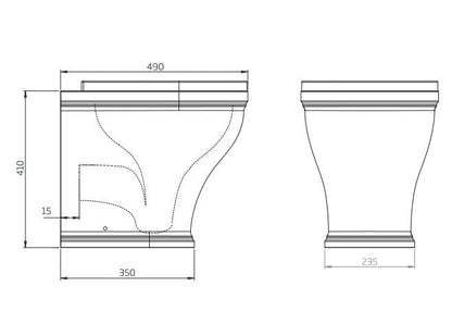 Tavistock Lansdown Short Projection Back To Wall WC