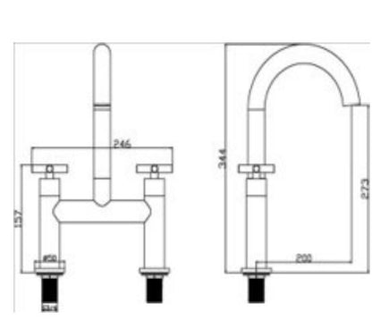 RAK-Ella Deck Mounted Bath Filler - Chrome