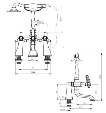 RAK-Washington Bath Shower Mixer - Chrome