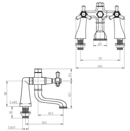 RAK-Washington Bath Filler - Chrome