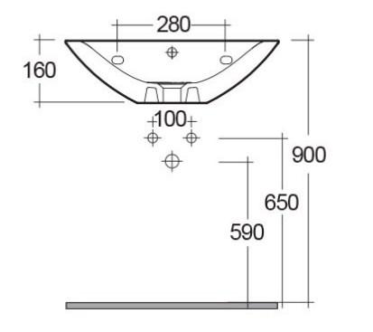 RAK-Morning 550mm Semi Recessed Basin 1TH