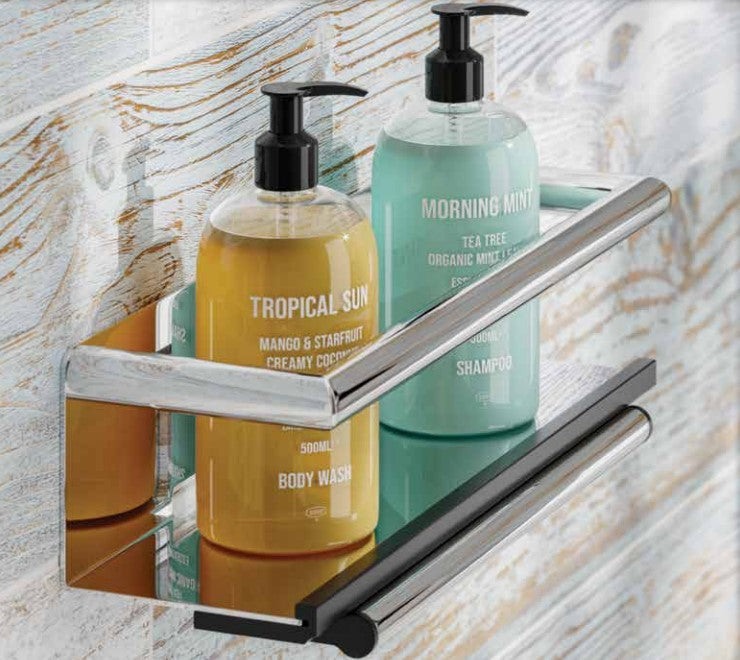 HiB Shower Basket with Grab Bar and Magnetic Squeegee
