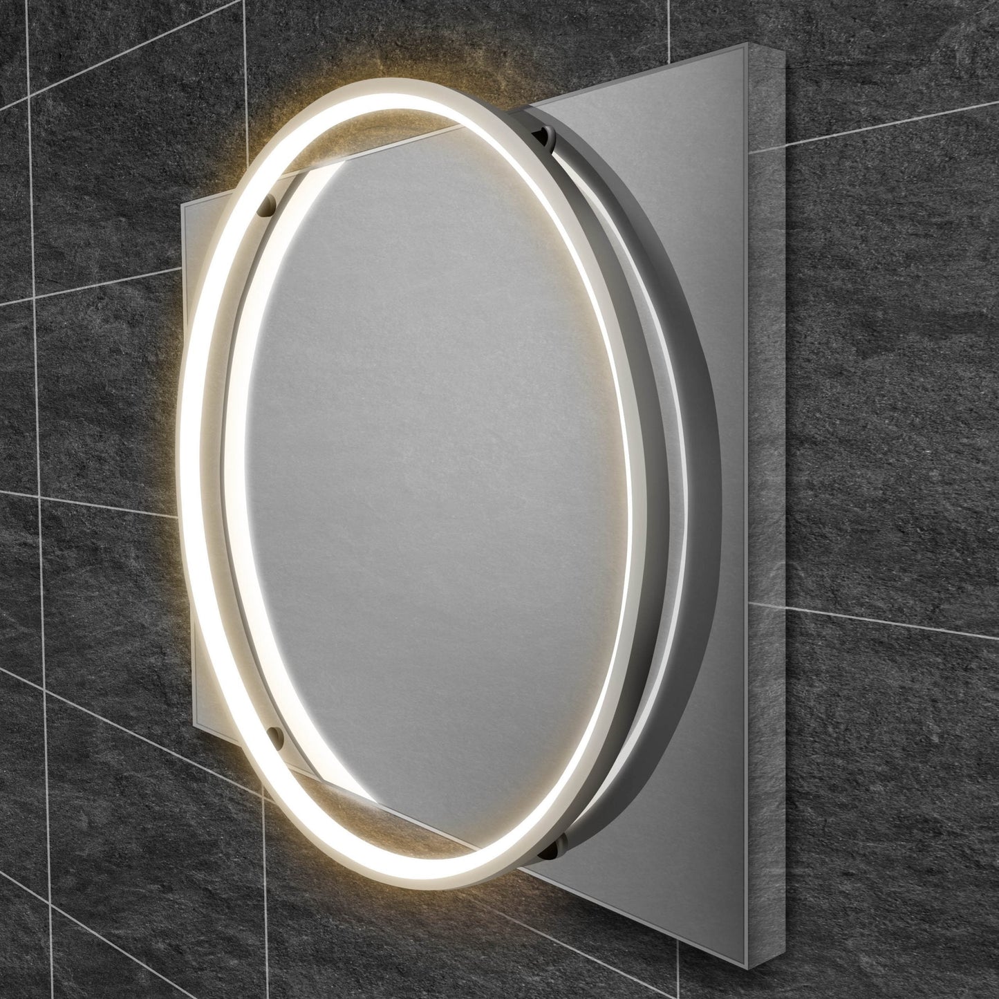 HiB Solas Round Illuminated Bathroom Mirror