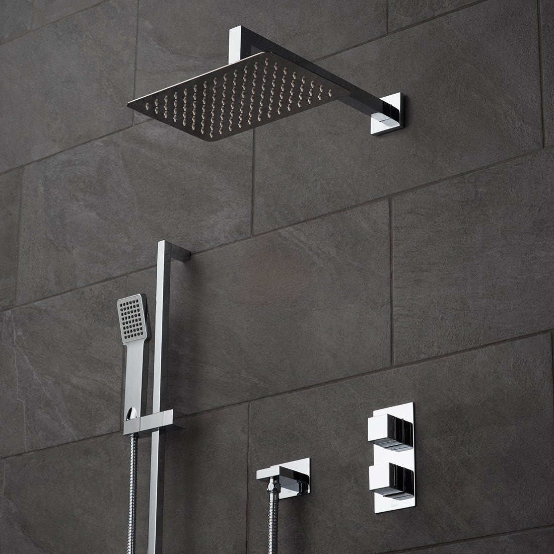 Vado Tablet Notion - 2 Outlet Thermostatic Vertical Shower set and Slide Rail Kit