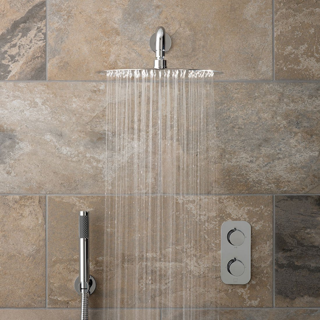 Vado Tablet Altitude - Vertical 2 Outlet Thermostatic Shower set with Shower Kit