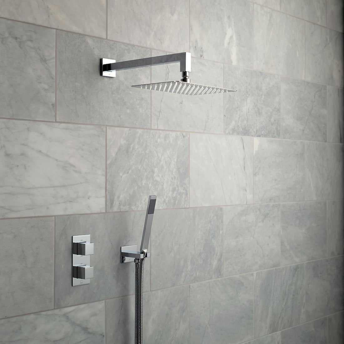 Vado Tablet Notion - 2 Outlet Vertical Thermostatic Shower set and Shower Kit