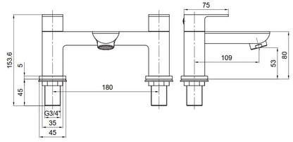 Tavistock Haze Deck Mounted Bath Filler