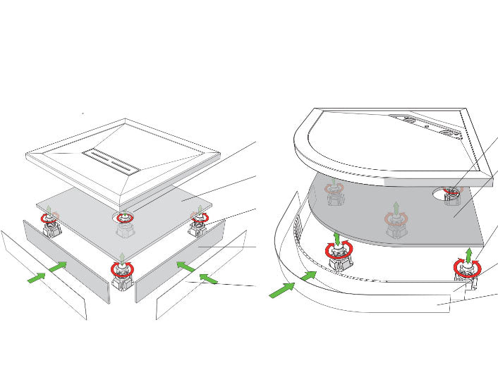 Kudos Kstone Square Corner Waste Shower Trays