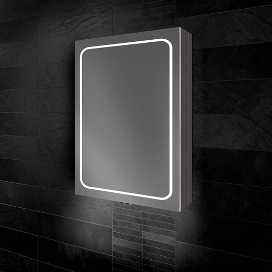 HiB Vapor 50cm 1 Door Illuminated Aluminium Cabinets