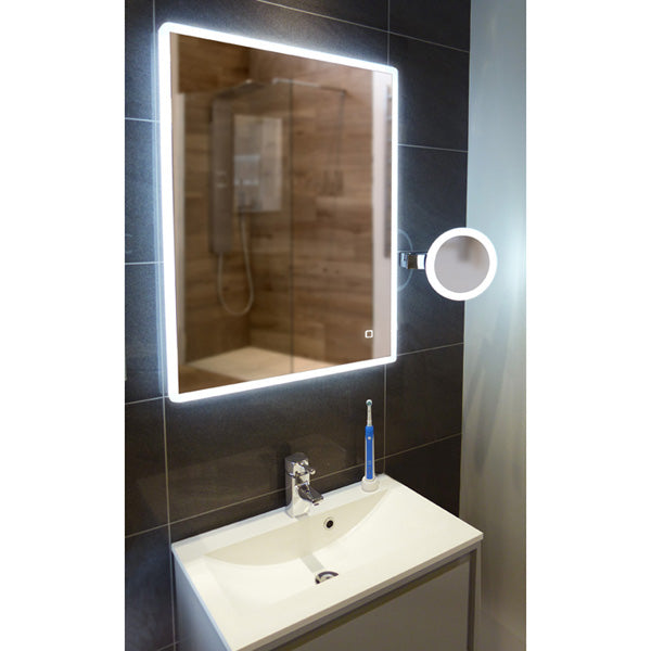 HiB Vega Illuminated LED Mirror with Charging Socket