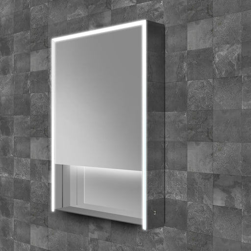 HiB Verve 50cm 1 Door Illuminated Aluminium Cabinets