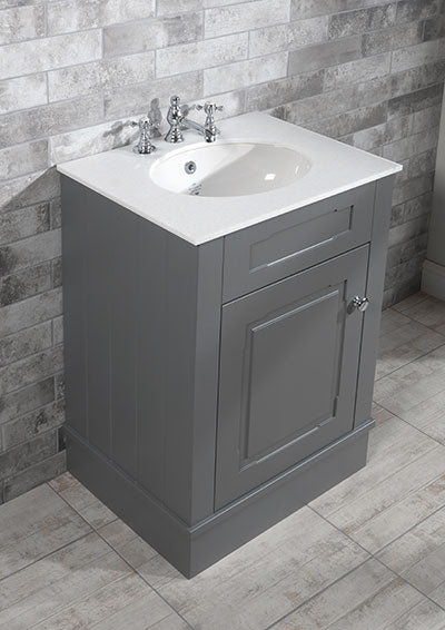 Silverdale Victorian Grey Cabinet with Basin and worktop