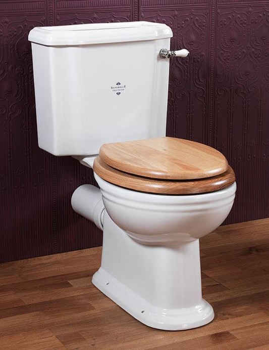 Silverdale Victorian Close Coupled Toilet - Old English/White