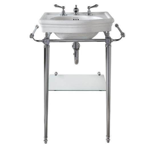 Imperial Firenze Cloak Basin Stand with Brass Legs and Glass Shelf